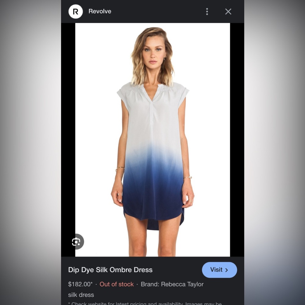 Rebecca Taylor Silk Ombré dress size 6